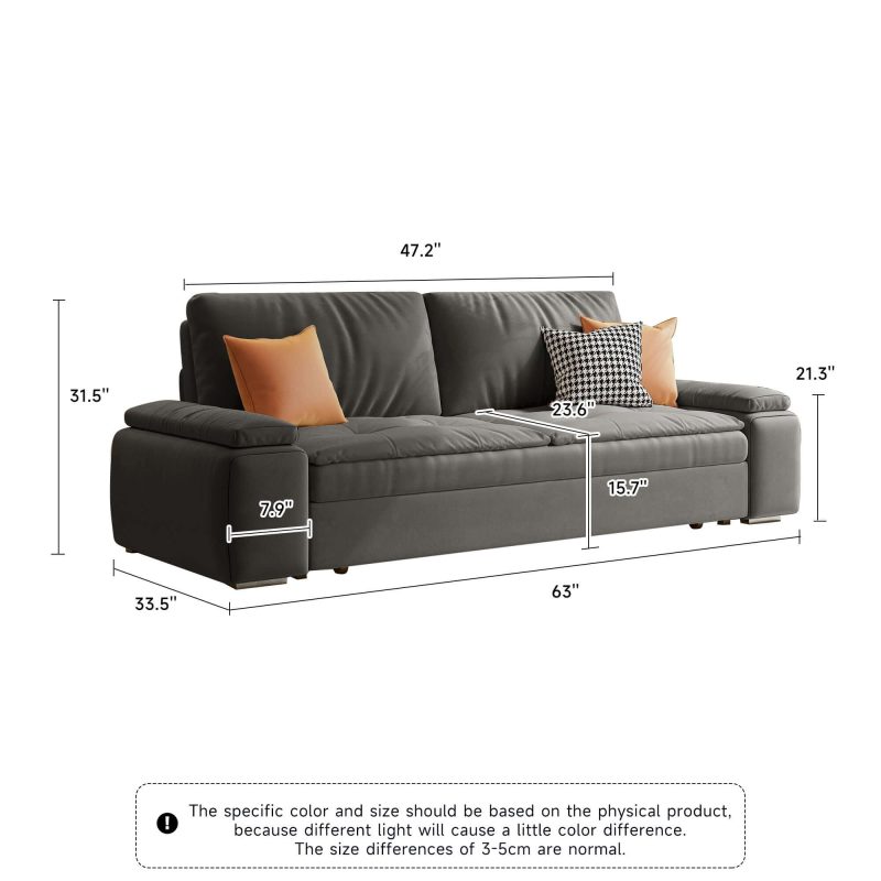 JASIWAY Modern Convertible Sleeper Sofa Bed with Storage Pull Out