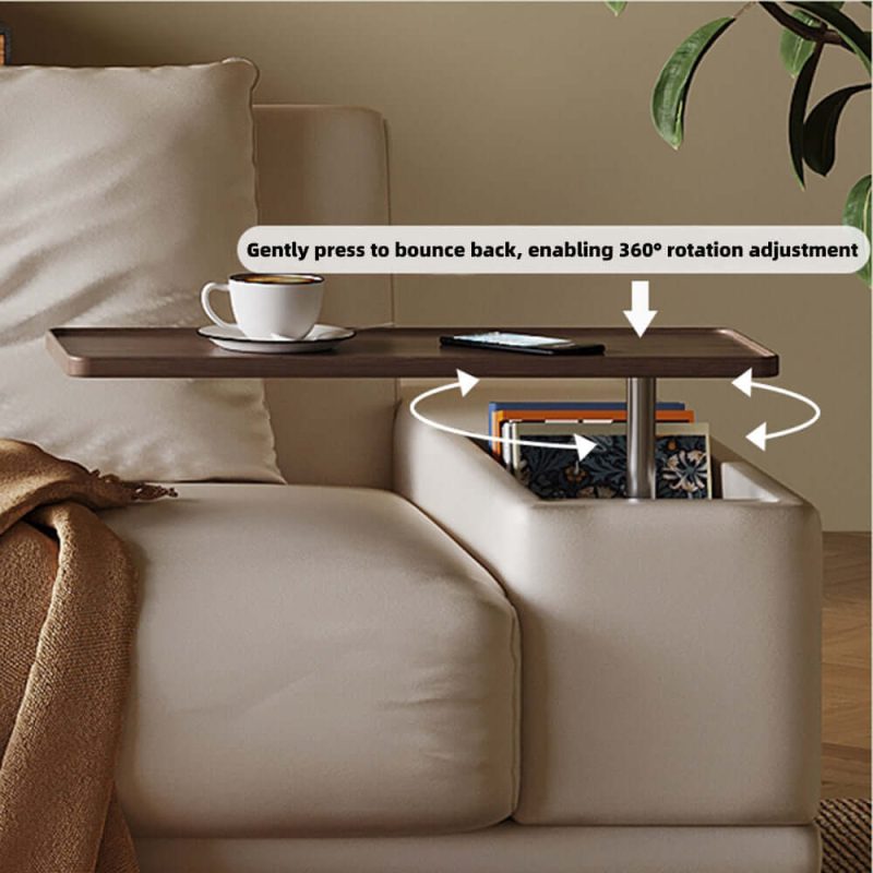JASIWAY Modern Minimalist Folding Sofa bed with Reversible Armrests & Adjustable Side Table