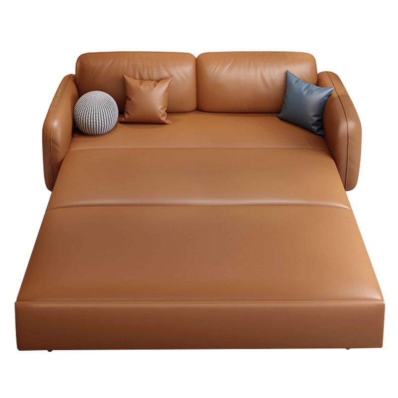 JASIWAY 62.2'' Faux Leather Convertible Sleeper Sofa Bed with Storage