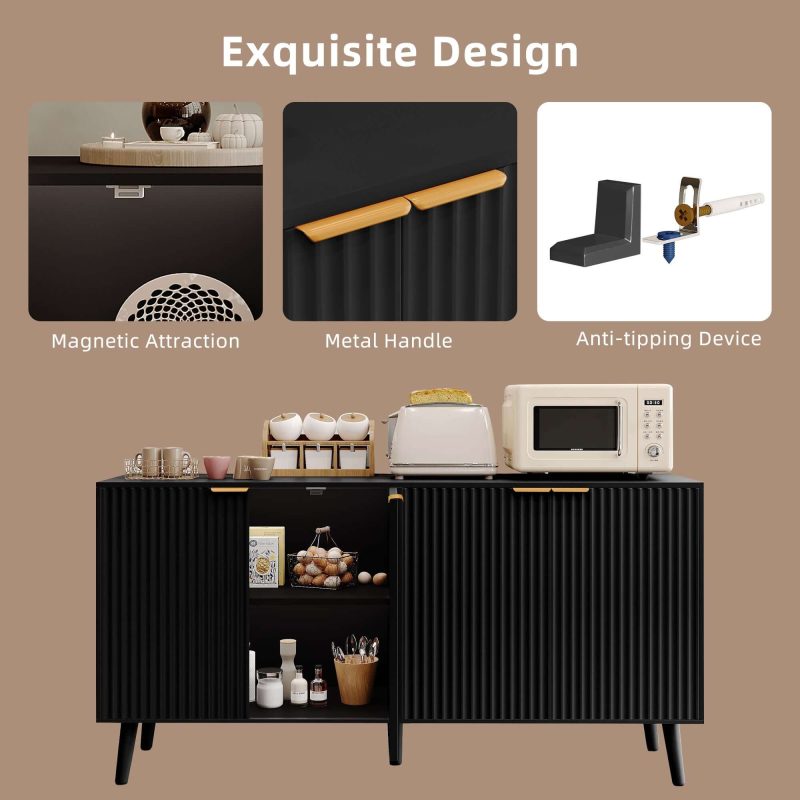JASIWAY Modern Sideboard Buffet Cabinet with Adjustable Shelves
