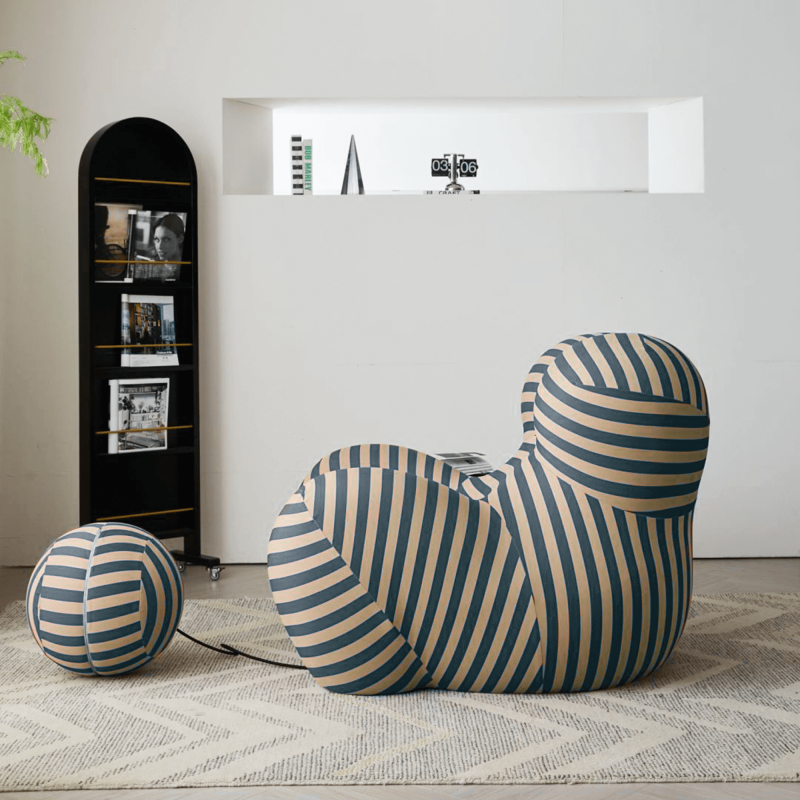 JASIWAY Creative Single Lounge Sofa Chair with Ottoman