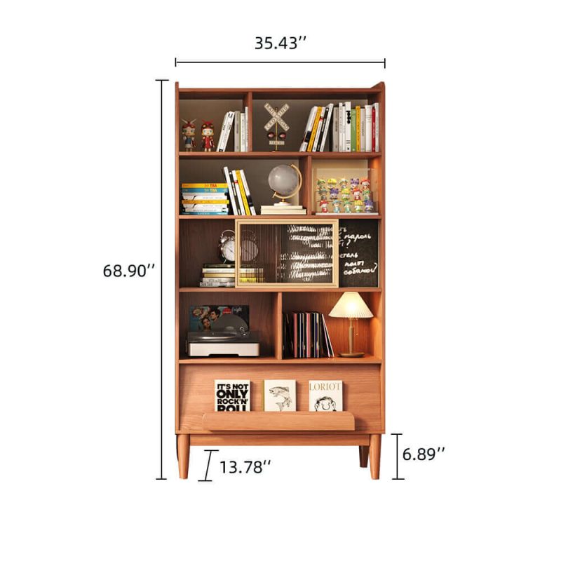 JASIWAY Wooden Bookcase Combo Multifunctional Storage and Display Cabinet