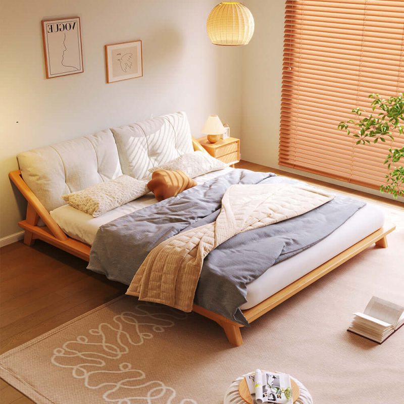 JASIWAY Solid Wood Bed Tatami Double Bed