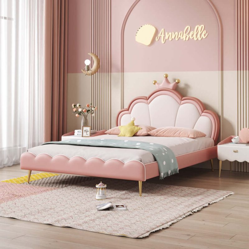 JASIWAY Princess Dreamy Pink Children's Bed Luxury Soft Bed