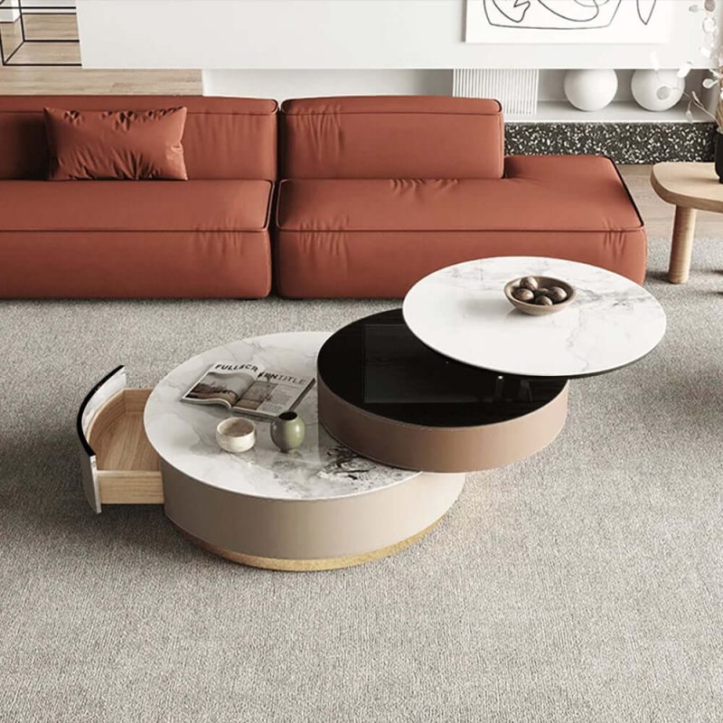 JASIWAY Nested Stacked Round Storage Coffee Table Set