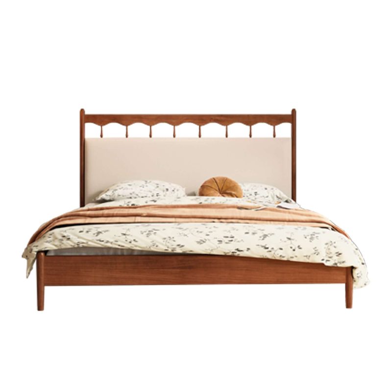 JASIWAY Bedroom Bed Full Solid Wood Double Bed Vintage