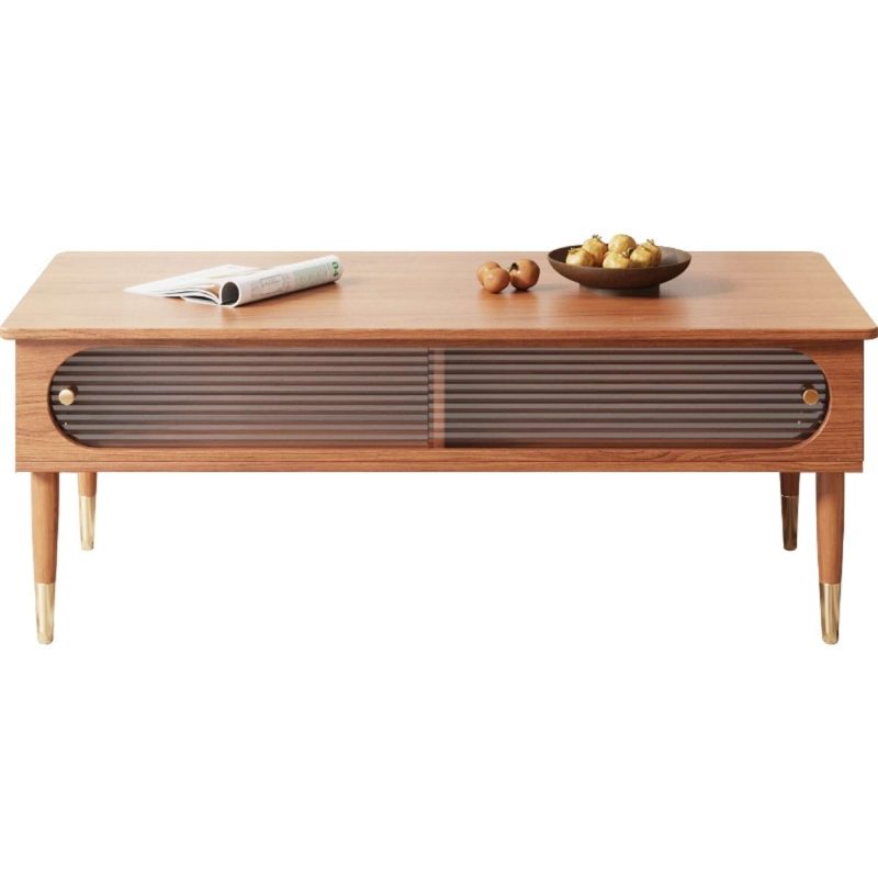 JASIWAY Rectangular Wooden Storage Coffee Table for Living Room