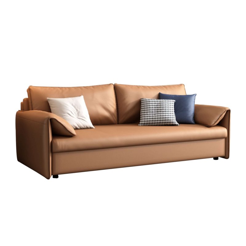 JASIWAY Convertible Sleeper Sofa Stylish Design Leather Sofa Bed with Metal Frame