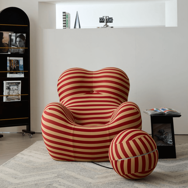 JASIWAY Creative Single Lounge Sofa Chair with Ottoman