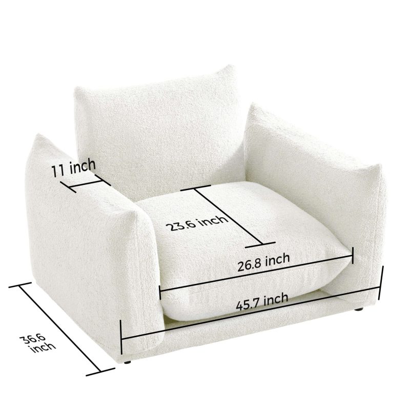 JASIWAY Modern Modular Cloud Sectional Couch Lambswool Fabric Chaise Oversized Sofa
