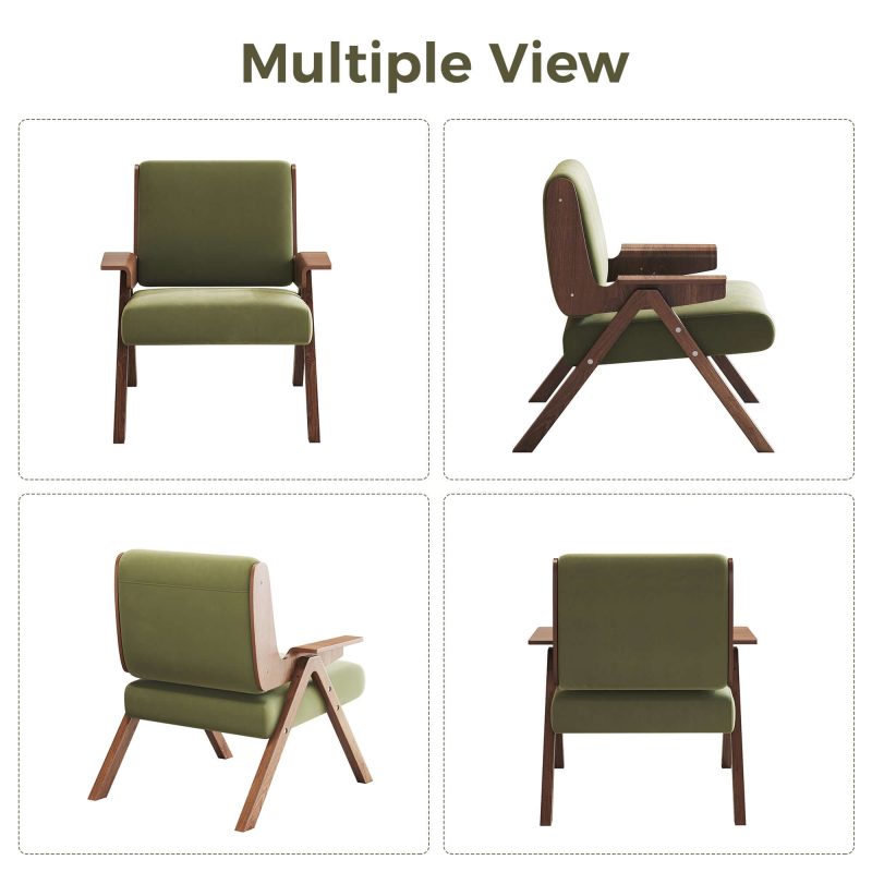 JASIWAY Upholstered Velvet Leisure Chair with Armrest