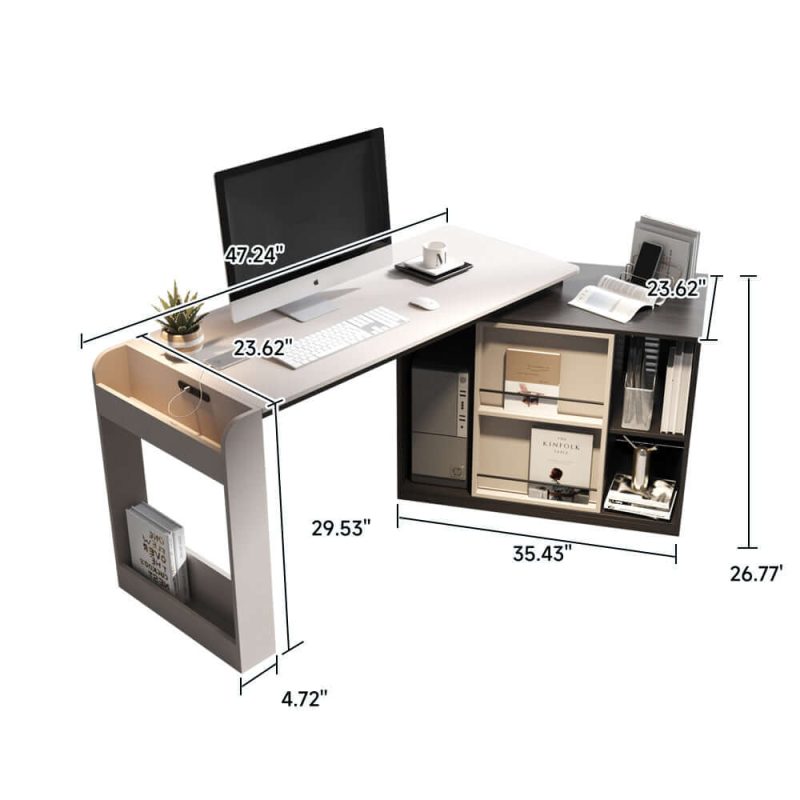JASIWAY Home Office Desk Luxury Corner Desk L-Shaped