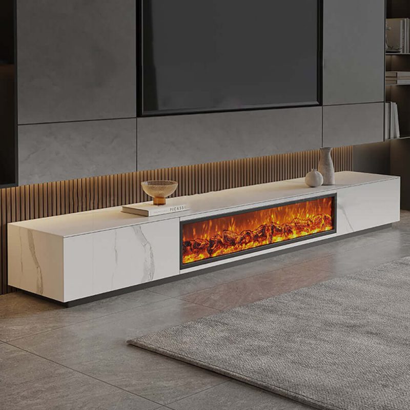 JASIWAY Electric Fireplace Wood Storage TV Stand 70.8" & 78.7" Options