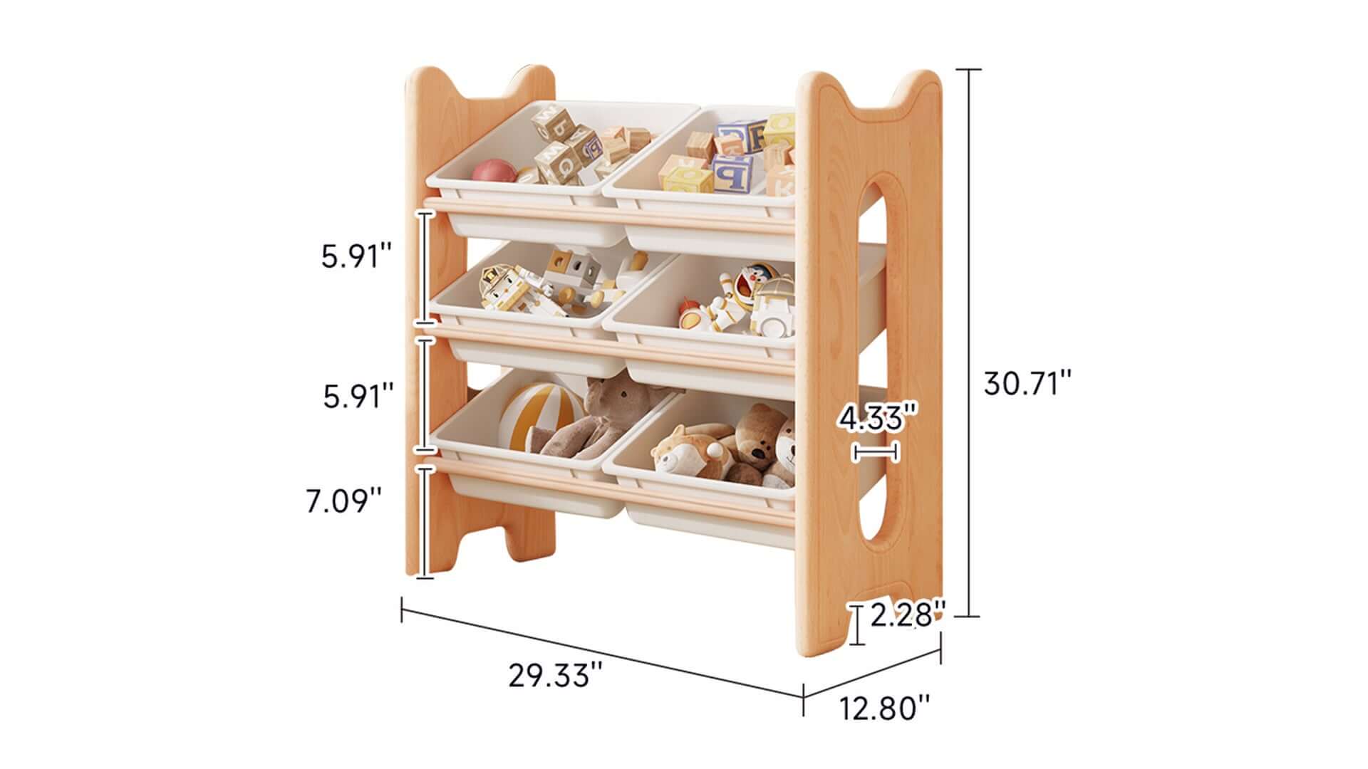 Dimension of Children's Toy Storage Rack