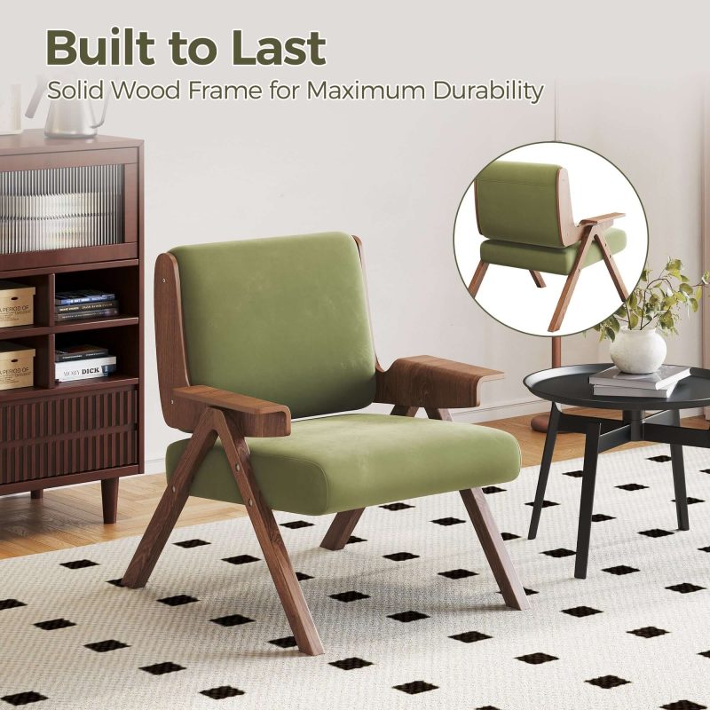 JASIWAY Upholstered Velvet Leisure Chair with Armrest