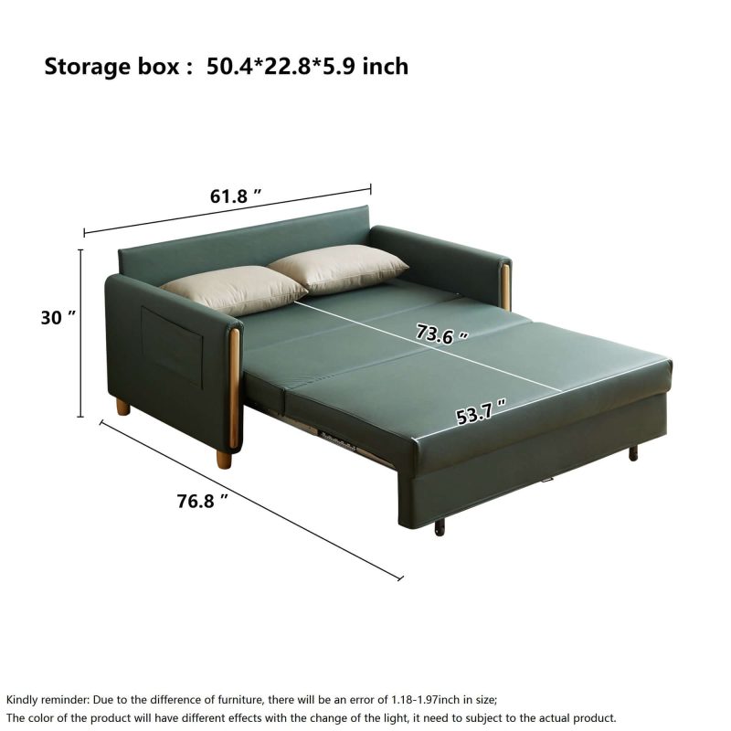 JASIWAY 3 in 1 Sleeper Sofa Convertible Pull Out Couch Bed with Storage