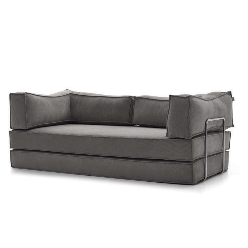 JASIWAY Corduroy Fabric 78.7" Compressed Sofa Bed Free DIY Couch with 3 Stainless Steel Frames