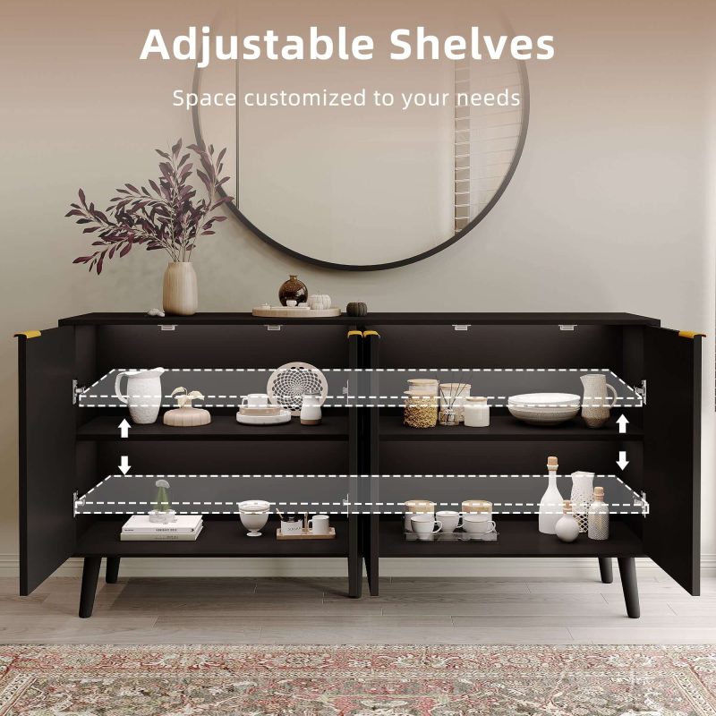 JASIWAY Modern Sideboard Buffet Cabinet with Adjustable Shelves