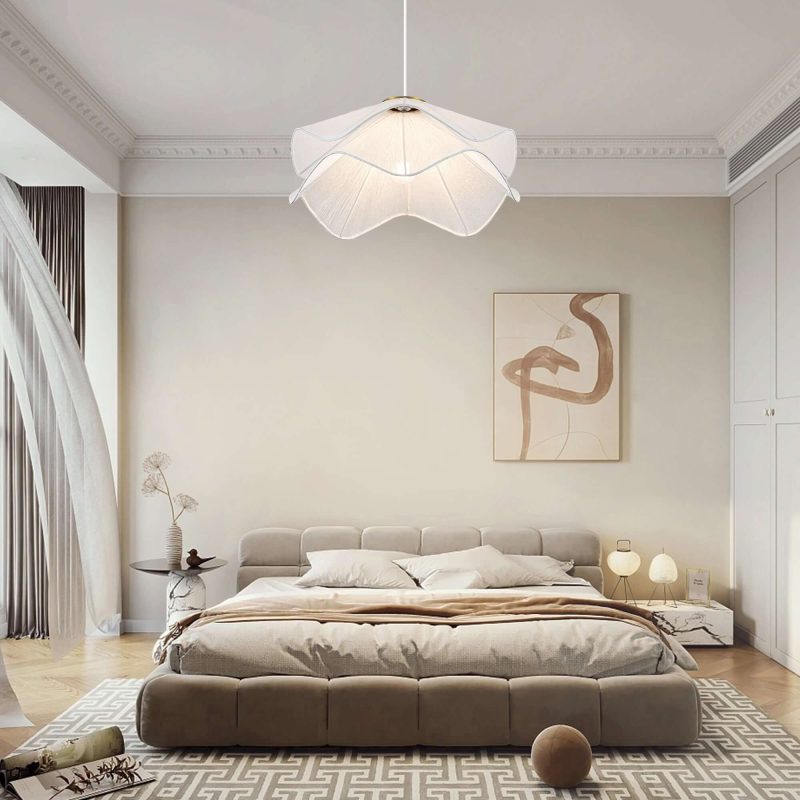 JASIWAY Light Dimmable Geometric Fabric Chandelier