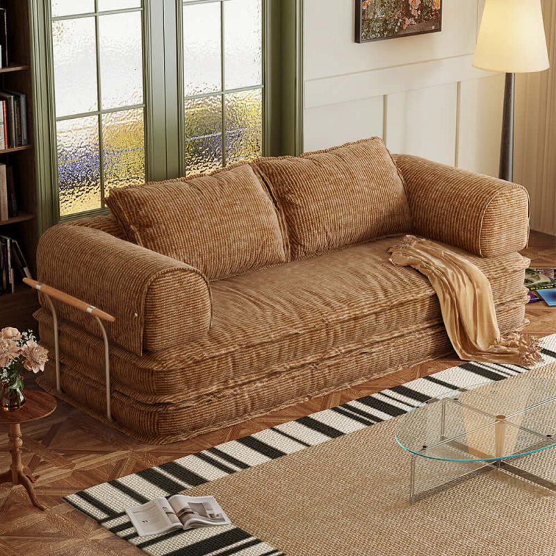 JASIWAY Freely Configurable Modular Futons Foldable Floor Couch Bed Sleeper Sofas with Corduroy Fabric