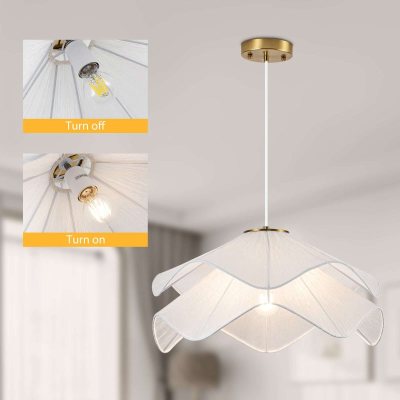 JASIWAY Light Dimmable Geometric Fabric Chandelier