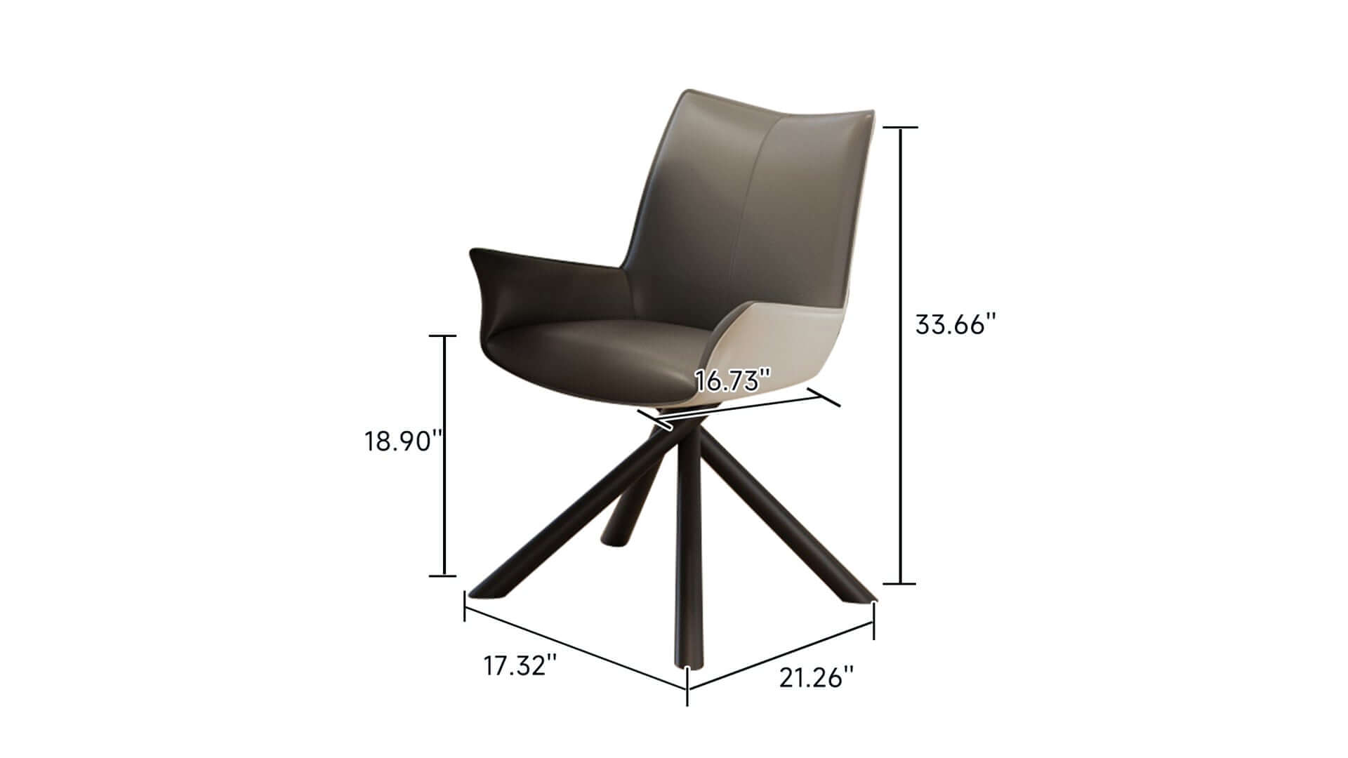 Dimension of Modern Upholstered Dining Chair Set of 2 Faux Leather