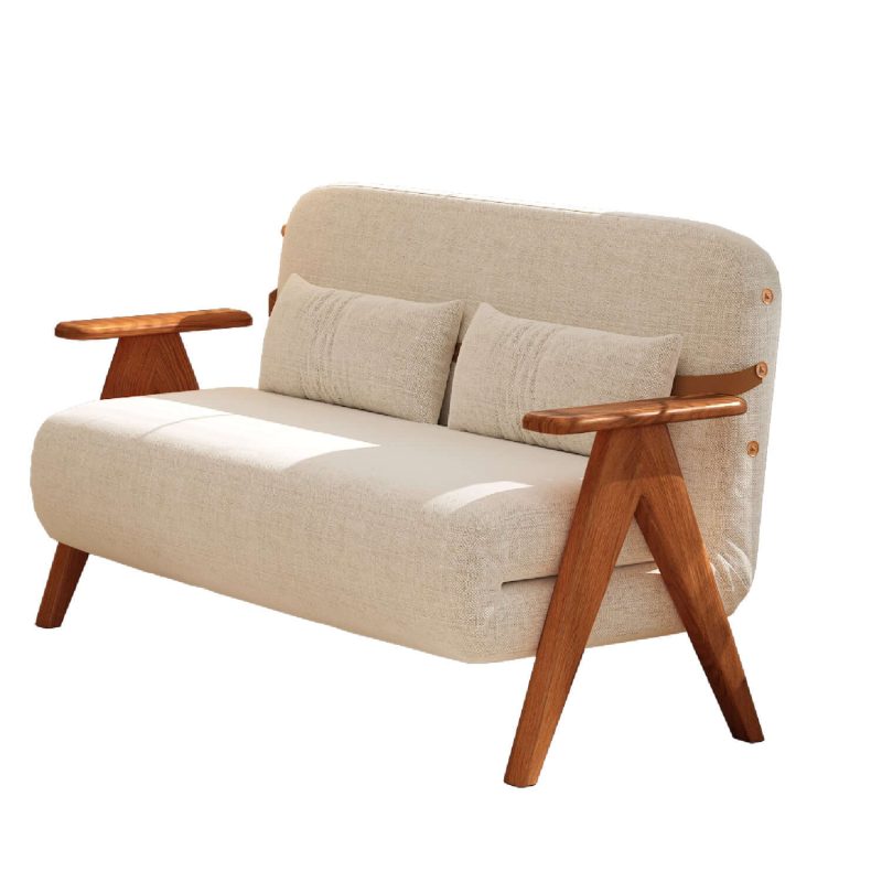 JASIWAY Foldable Reclining Sofa with Armrest  Cotton Linen