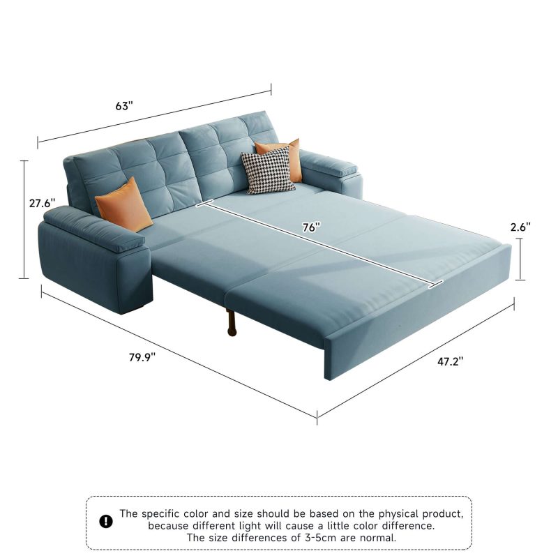 JASIWAY Modern Convertible Sleeper Sofa Bed with Storage Pull Out
