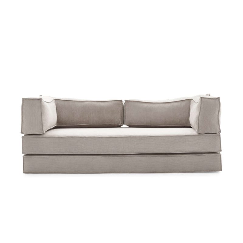 JASIWAY Corduroy Fabric 78.7" Compressed Sofa Bed Free DIY Couch with 3 Stainless Steel Frames