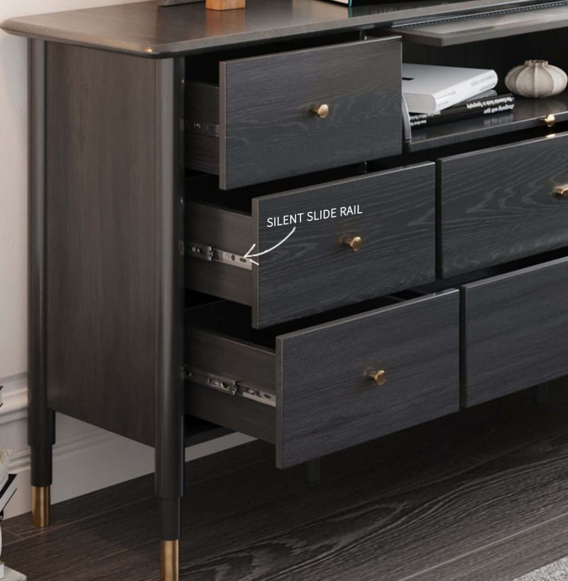 JASIWAY 63in Wide 9 Drawer Sideboard Kitchen Furniture Storage Cabinets