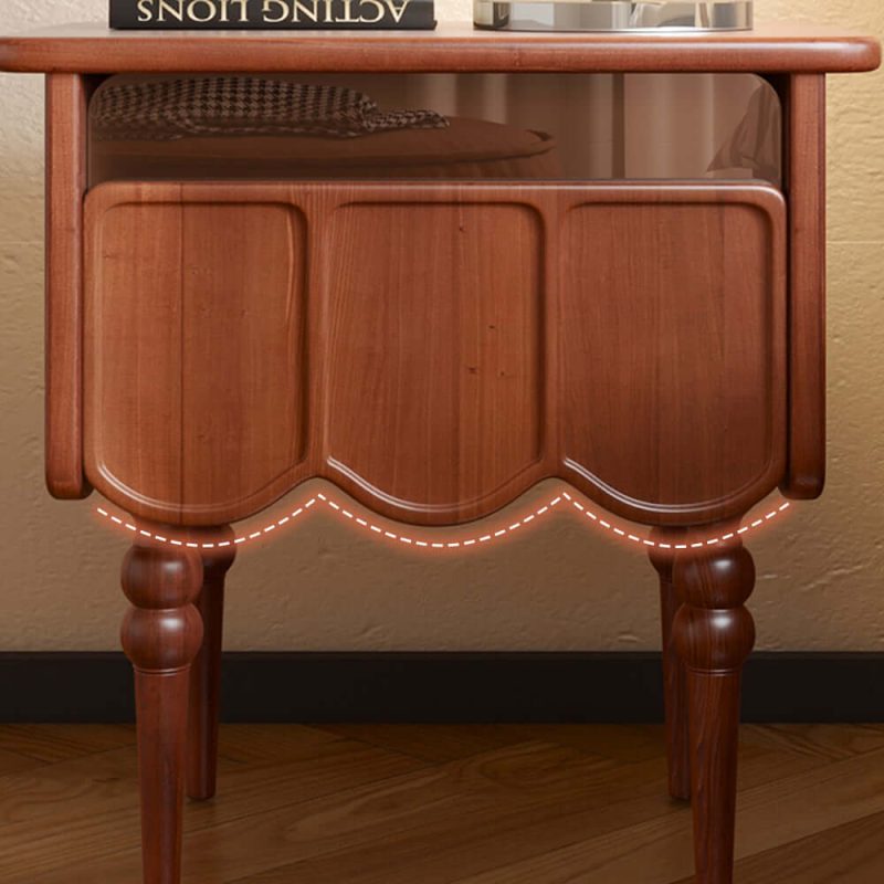 JASIWAY Solid Wood Bedside Table Storage Cabinet for Bedroom