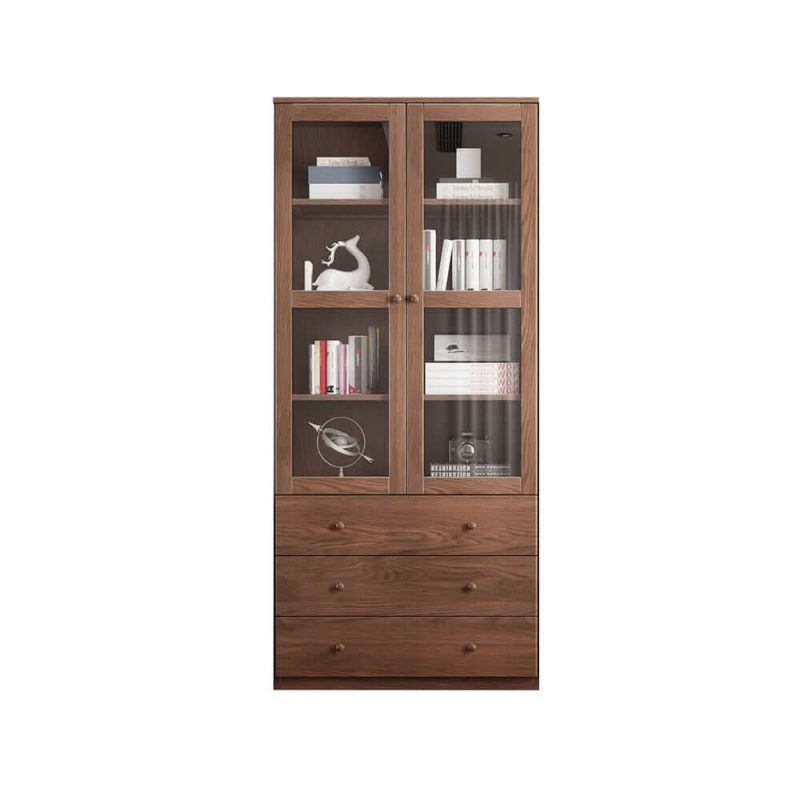 JASIWAY Modern Floor-to-Ceiling Bookshelf with Doors - Modular Storage Cabinet
