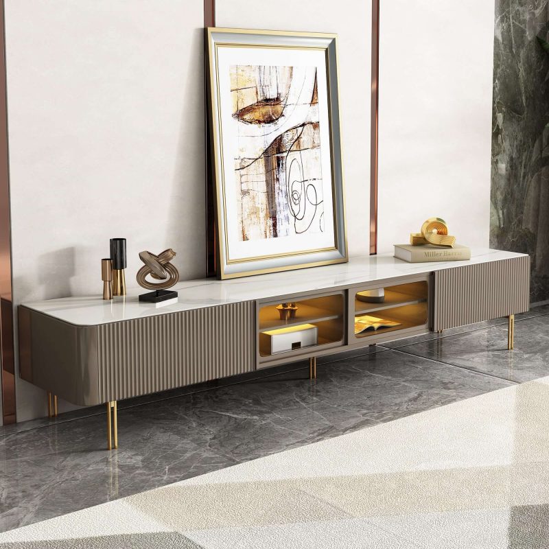 JASIWAY Modern Style TV Stand 78.7-Inch Media Console with Drawers