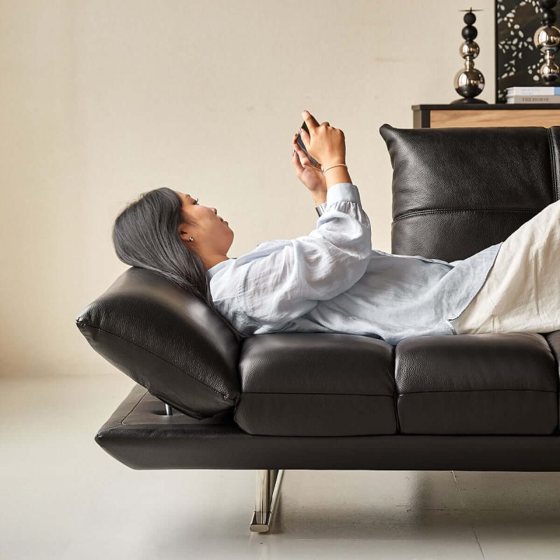 JASIWAY Living Room Double Sided Sofa with Leather Upholstery