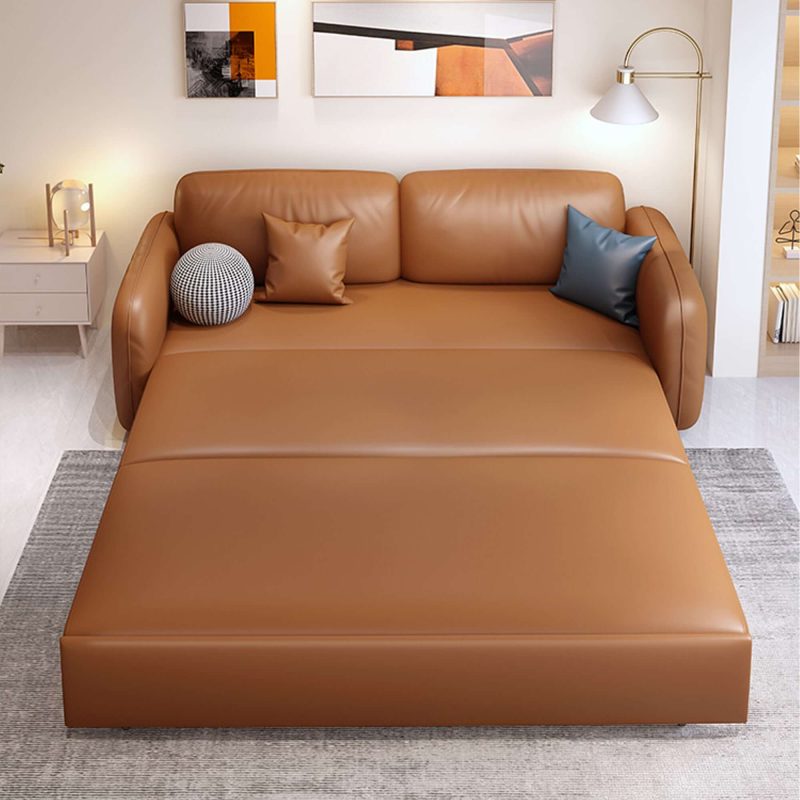 JASIWAY 62.2'' Faux Leather Convertible Sleeper Sofa Bed with Storage