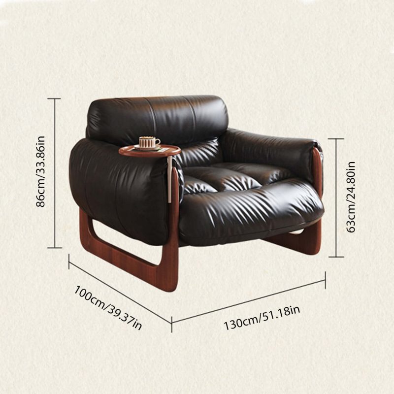 JASIWAY Single Leather Leisure Sofa with Black & Brown Options