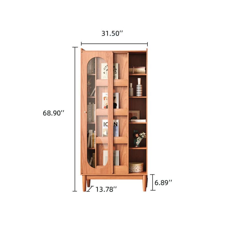 JASIWAY Wooden Bookcase Combo Multifunctional Storage and Display Cabinet