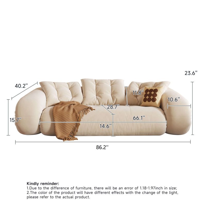 JASIWAY Bean Bag Style Pet-friendly Folding Floor Velvet Sleeper Sofa Bed