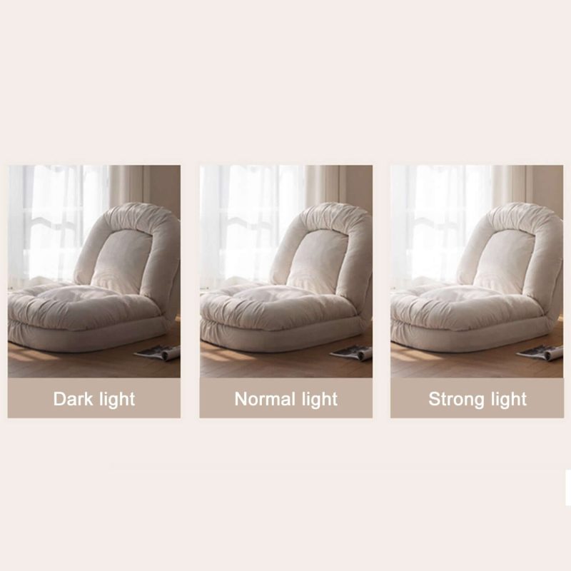 JASIWAY Modern Convertible Sleeper Sofa Bed Lazy Sofa Beige Teddy velvet