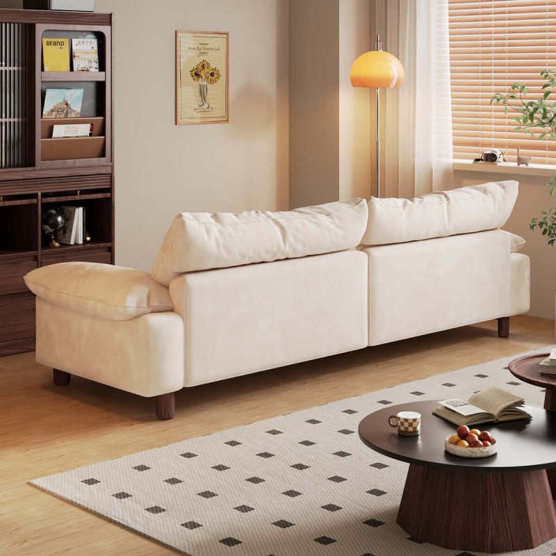 JASIWAY Wooden Three-Seater Sofa with Armrests – Oversized Comfort and Style