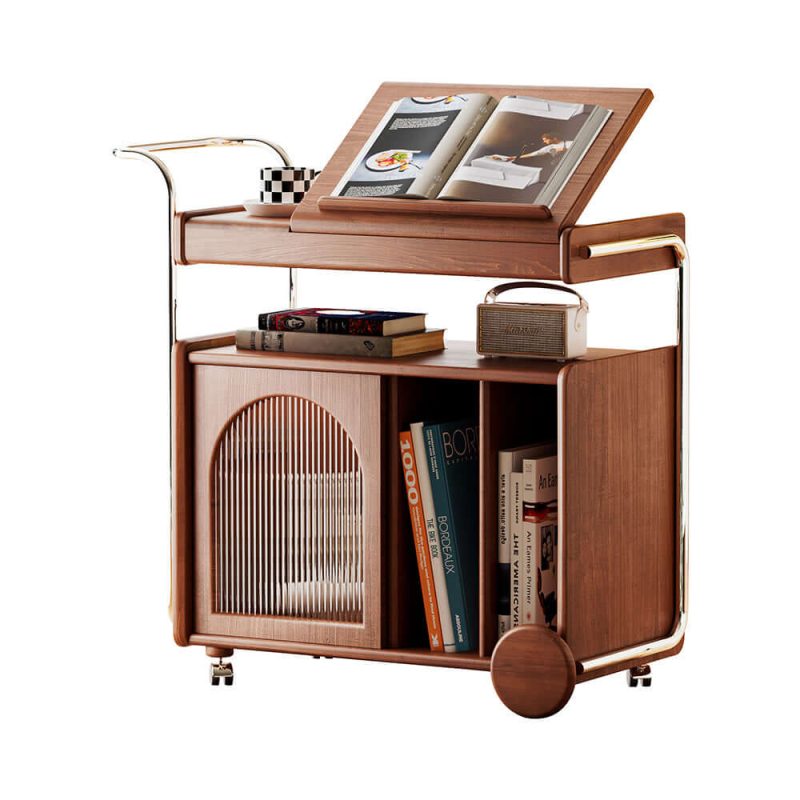 JASIWAY Solid Wood Bedside Cabinet Vintage Side Table
