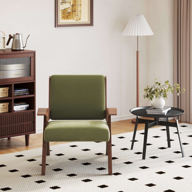 JASIWAY Upholstered Velvet Leisure Chair with Armrest