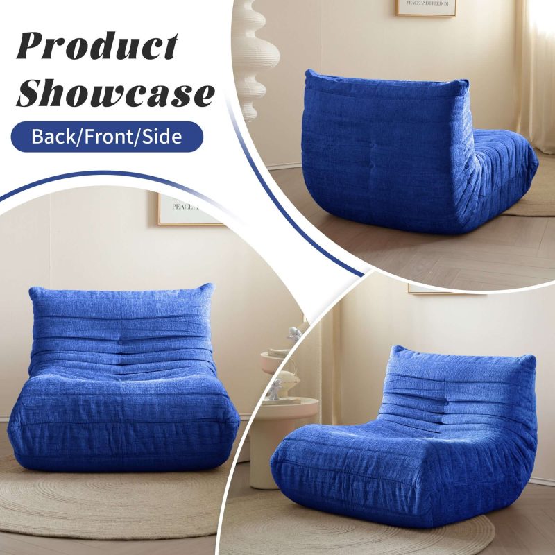JASIWAY Lazy Compressed Foam Floor Couch Chenille Togo Sofa