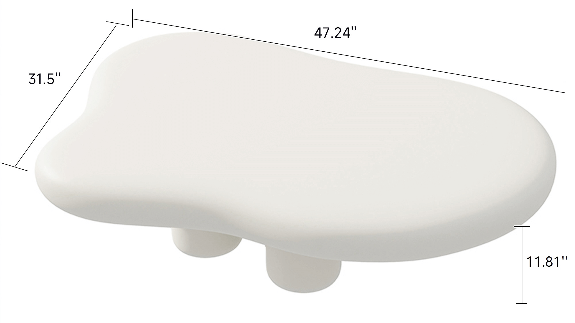 Dimension of Beige Modern Creative Cloud Coffee Table