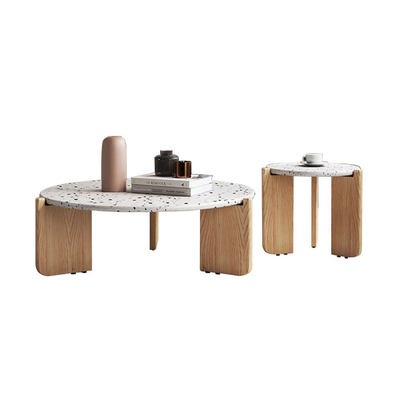 JASIWAY Modern Creative Terrazzo End Table Coffee Side Table Set