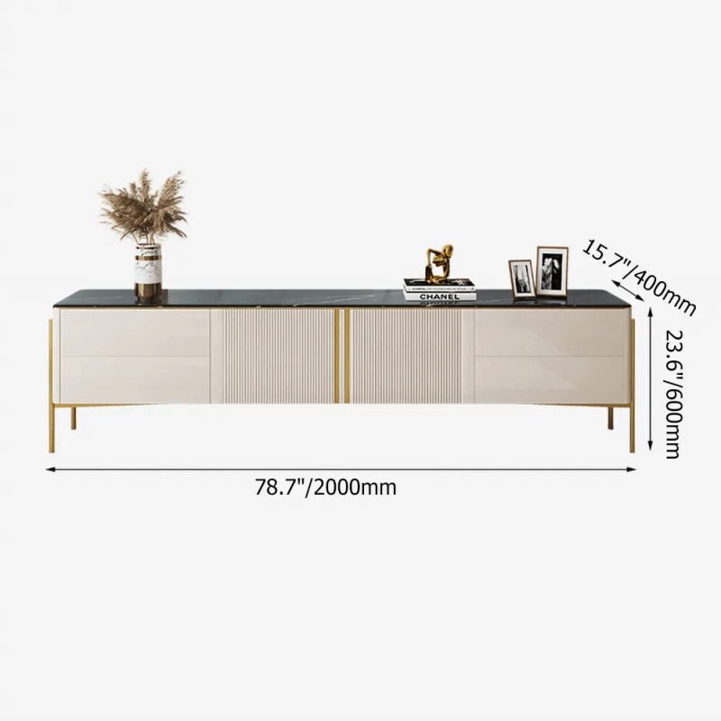 JASIWAY Light Luxury Modern Rectangle TV Stand