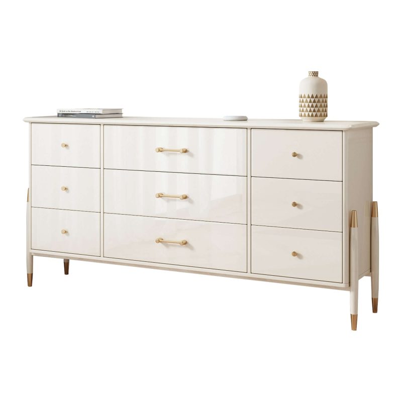 JASIWAY Beige Storage Cabinet with Drawers