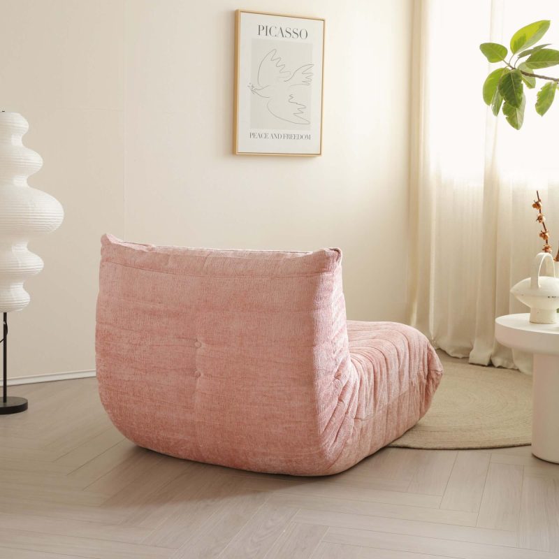 JASIWAY Lazy Compressed Foam Floor Couch Chenille Togo Sofa
