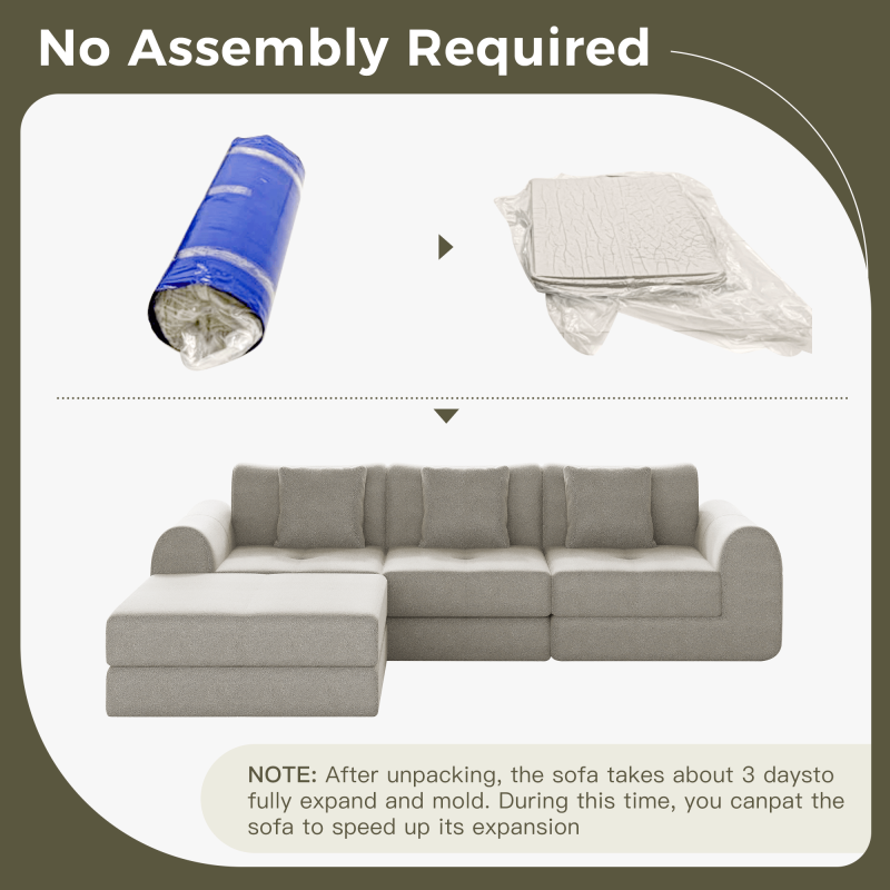 JASIWAY Convertible Modular Sofa Bed Floor Combine Freely