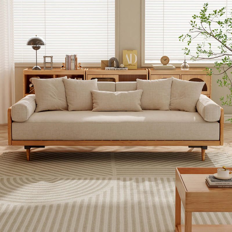 JASIWAY 3 Seater Sofa Bed with Wooden Frame – Pull-Out Design, Modern Convertible Couch